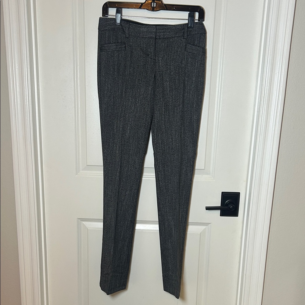 Express Columnist Charcoal Gray Textured Career Work Dress Pants Sz 0R
